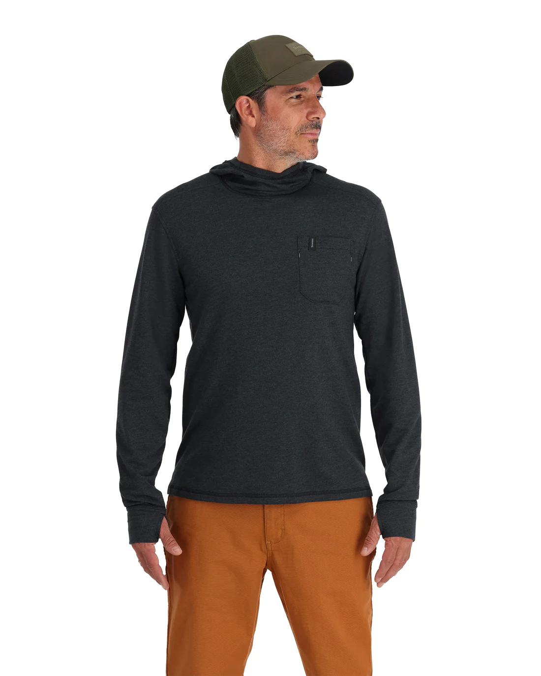 Футболка Simms Henry's Fork Hoody Black Heather 2