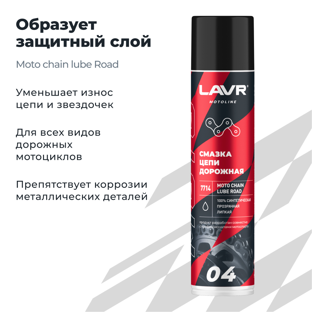 Смазка цепи для мотоциклов дорожная LAVR MOTOLINE1