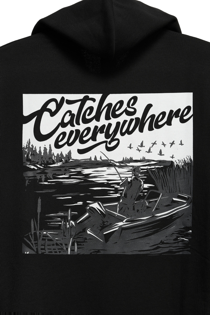 Толстовка Volga Baits Narval Catches Everywhere Black Grey 3