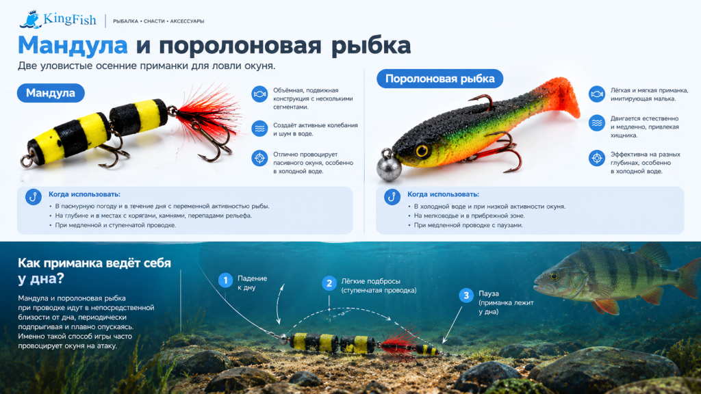 Мандула и поролоновая рыбка_ осенняя ловля окуня
