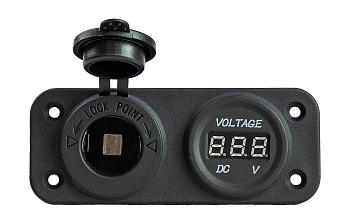 Картинка: панель с usb-разъемом и вольтметром aaa