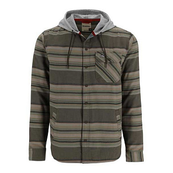 Картинка: рубашка simms santee flannel hoody hickory/dolomite blanket stripe