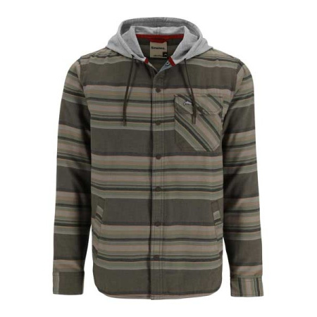 Рубашка Simms Santee Flannel Hoody Hickory Dolomite Blanket Stripe