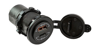 Картинка: разъем usb marine rocket qc3.0 5в 2.4а и usb qc4.0