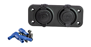 Картинка: панель с usb-разъемом и прикуривателем aaa