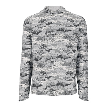 Картинка: футболка simms bugstopper solarflex hoodie shroud sterling