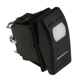 Картинка: переключатель трехпозиционный on-off-on 12в/16а 6р с подсветкой