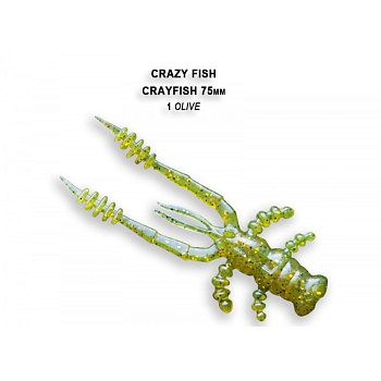 Картинка: приманка мягкая crazy fish crayfish 3"