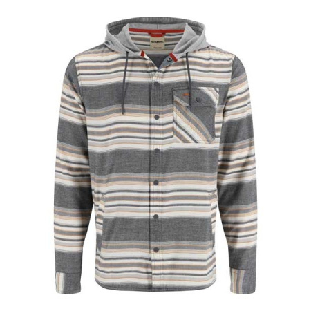 Рубашка Simms Santee Flannel Hoody Black Slate Blanket Stripe