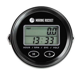 Картинка: тахометр универсальный marine rocket со счетчиком моточасов, подсветкой и внешним питанием
