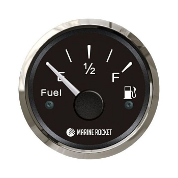 Картинка: указатель уровня топлива marine rocket 240-33 ом черный циферблат, д. 52 мм