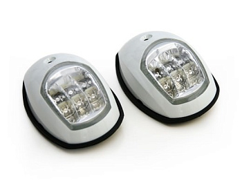 Картинка: огонь ходовой светодиодный, белый корпус, комплект